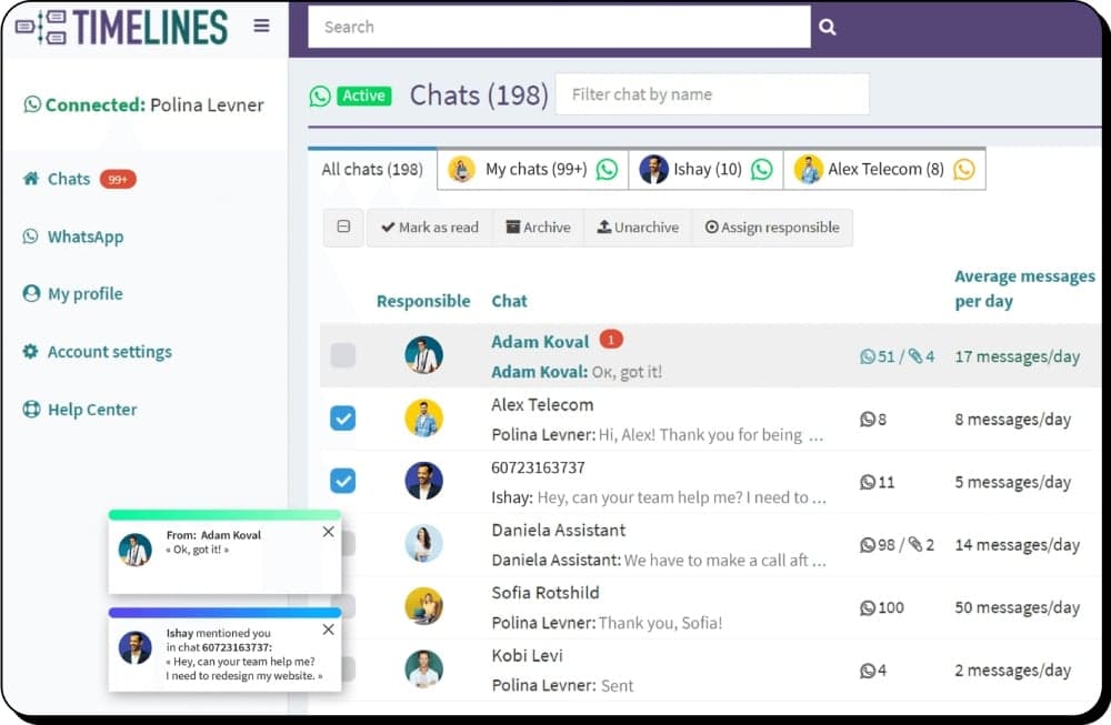 TimelinesAI WhatsApp shared inbox for teams